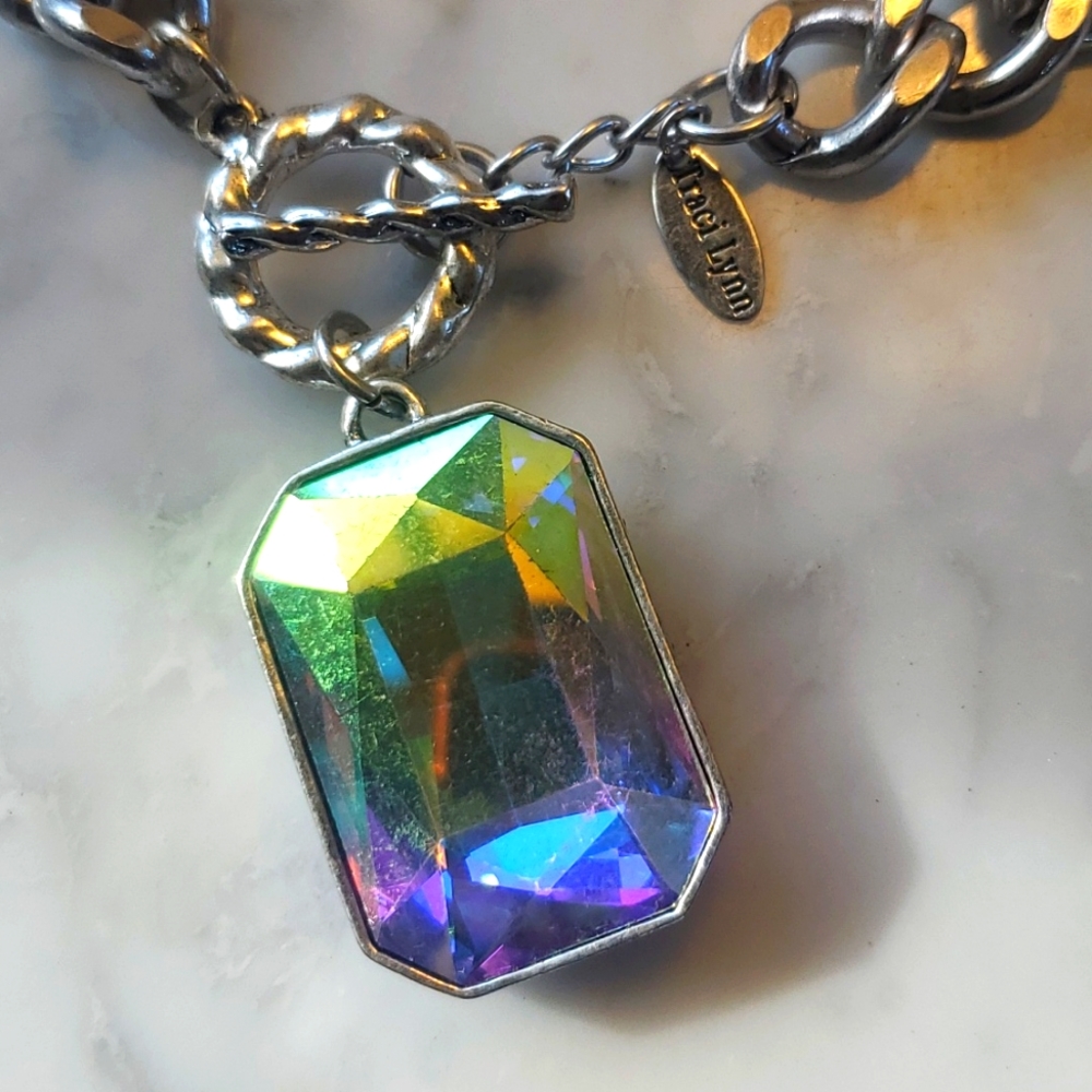 Traci Lynn Crystal Toggle Statement Necklace - image 6